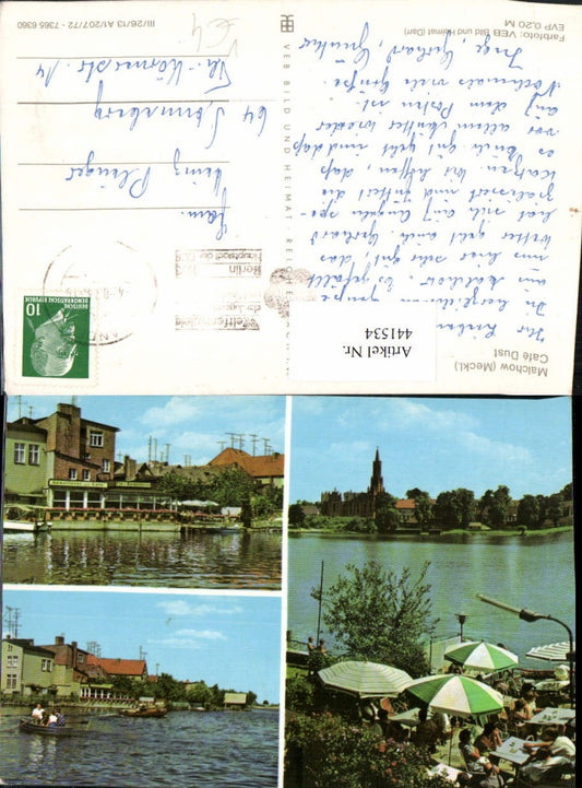 441534,Malchow Teilansicht Cafe Dust Terrasse Mehrbildkarte pub VEB