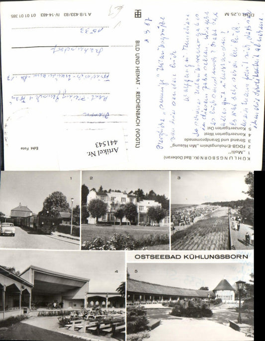 441543,Kühlungsborn Strand Molli Zug Konzertgarten Mehrbildkarte pub VEB