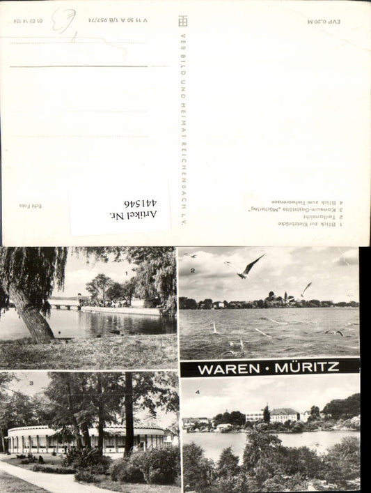 441546,Waren an d. Müritz Teilansicht Brücke Gaststätte Mehrbildkarte pub VEB