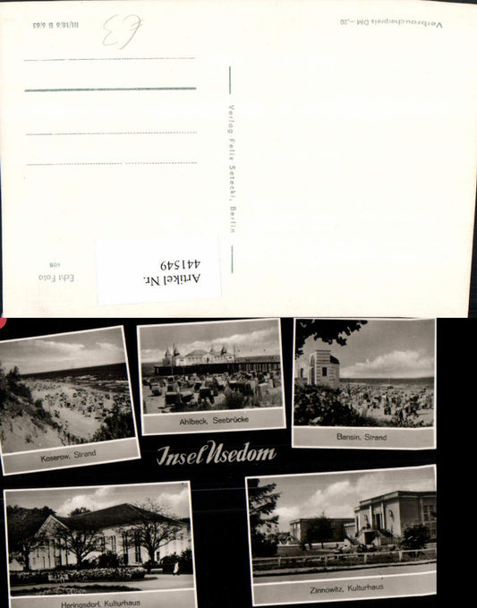 441549,Insel Usedom Koserow Ahlbeck Bansin Zinnowitz Heringsdorf Mehrbildkarte