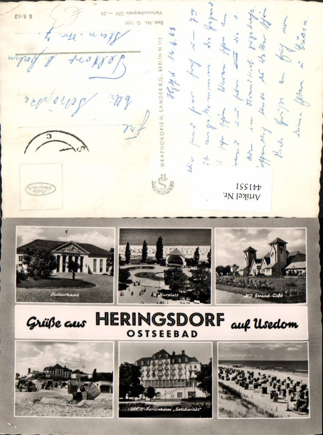 441551,Heringsdorf Strand Strandleben Ferienheim Kurplatz Mehrbildkarte