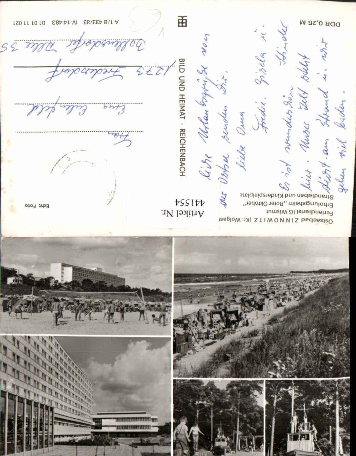 441554,Zinnowitz Erholungsheim Strand Strandleben Mehrbildkarte pub VEB