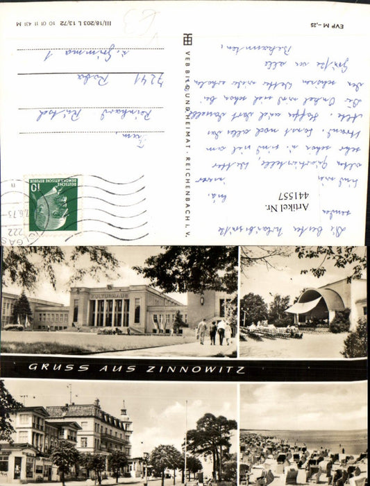 441557,Zinnowitz Strand Strandleben Kulturhaus Mehrbildkarte pub VEB