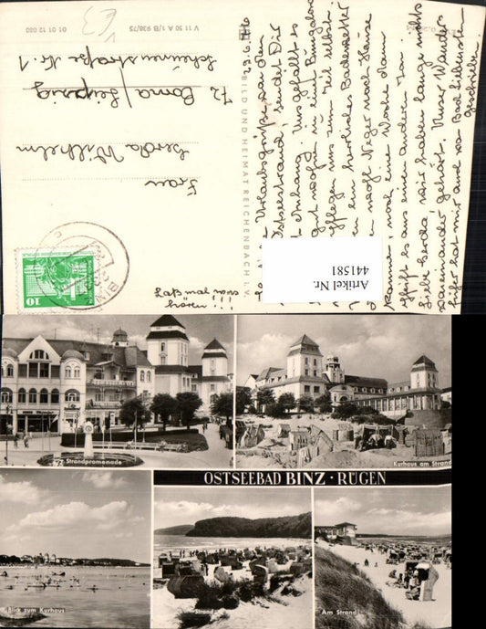 441581,Binz auf Rügen Strand Strandleben Promenade Kurhaus Mehrbildkarte pub VEB