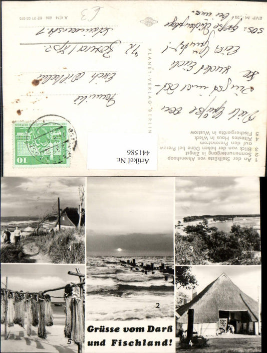 441586,Darß Fischland Steilküste Dünen Fischergeräte Mehrbildkarte
