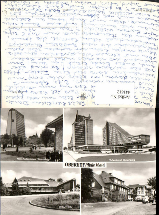 441612, Oberhof Interhotel Post Office Oberer Hof Holiday Home Multi-view postcard