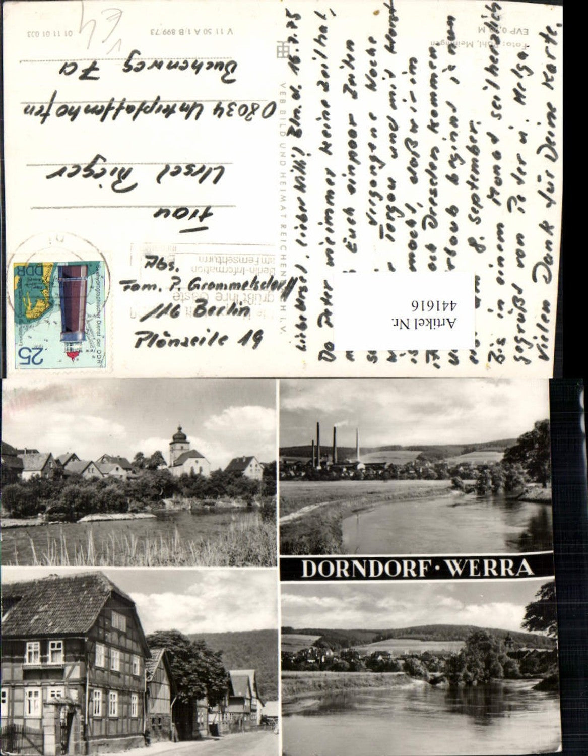 441616,Dorndorf an d. Werra Totale Fluss Mehrbildkarte pub VEB