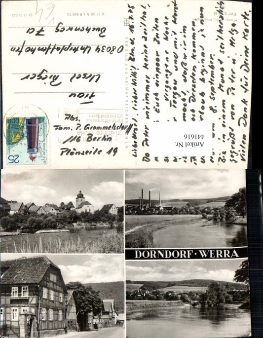 441616, Dorndorf an der Werra Total River Multi-view Map (published by VEB)