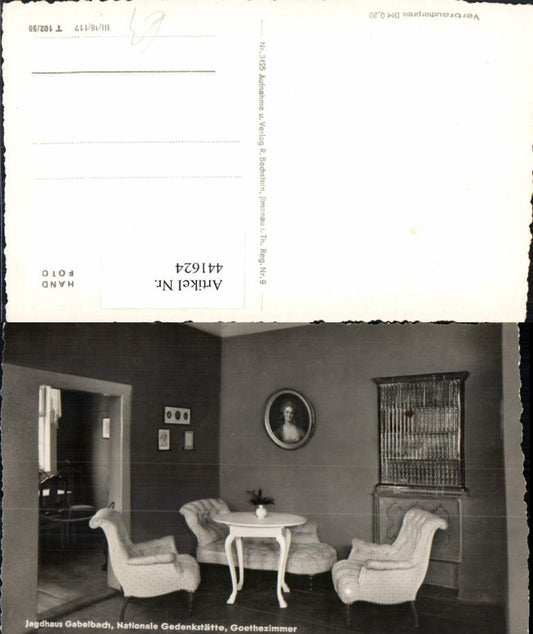 441624, Gabelbach Hunting Lodge near Ilmenau Memorial Goethe Room Interior view
