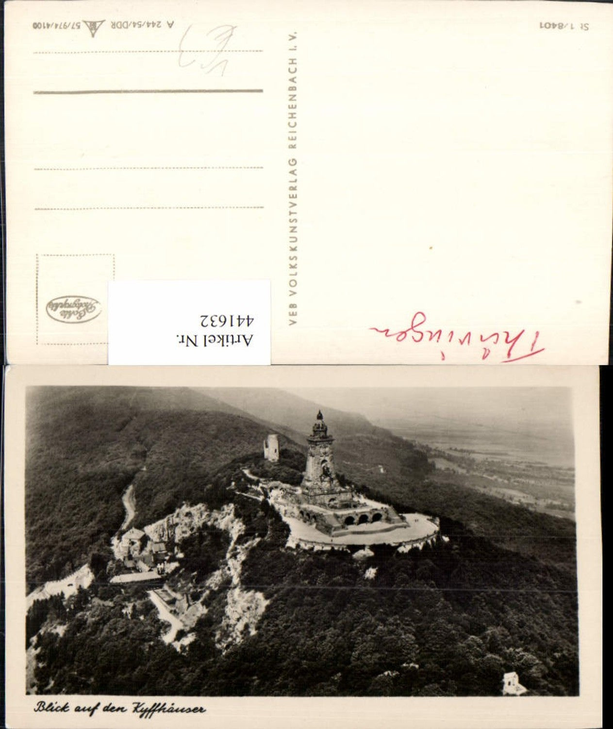 441632, View of the Kyffhäuser Monument near Bad Frankenhausen, VEB