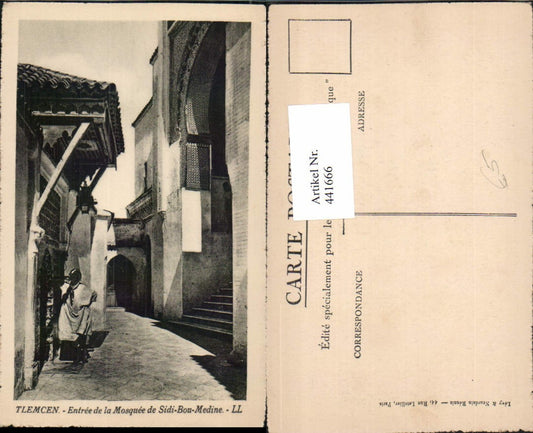 441666,Algeria Tlemcen Entree de la Mosquee de Sidi-Bou-Medine Moschee Eingang