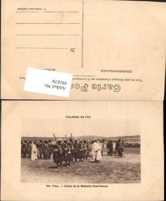 441678,Morocco Fez Caids de la Mehalla Cheriflenne Soldaten