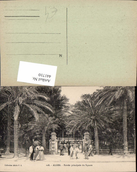 441710,Algeria Alger Algier Entree principale du Square Eingang Palmen