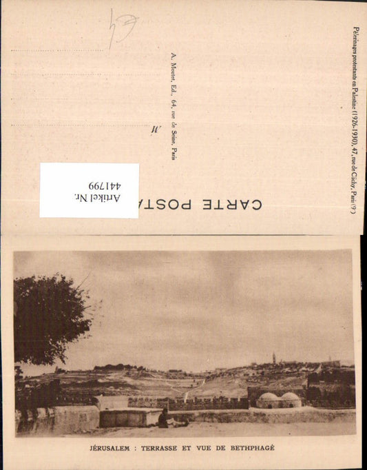 441799,Israel Jerusalem Terrasse et vue de Bethphage