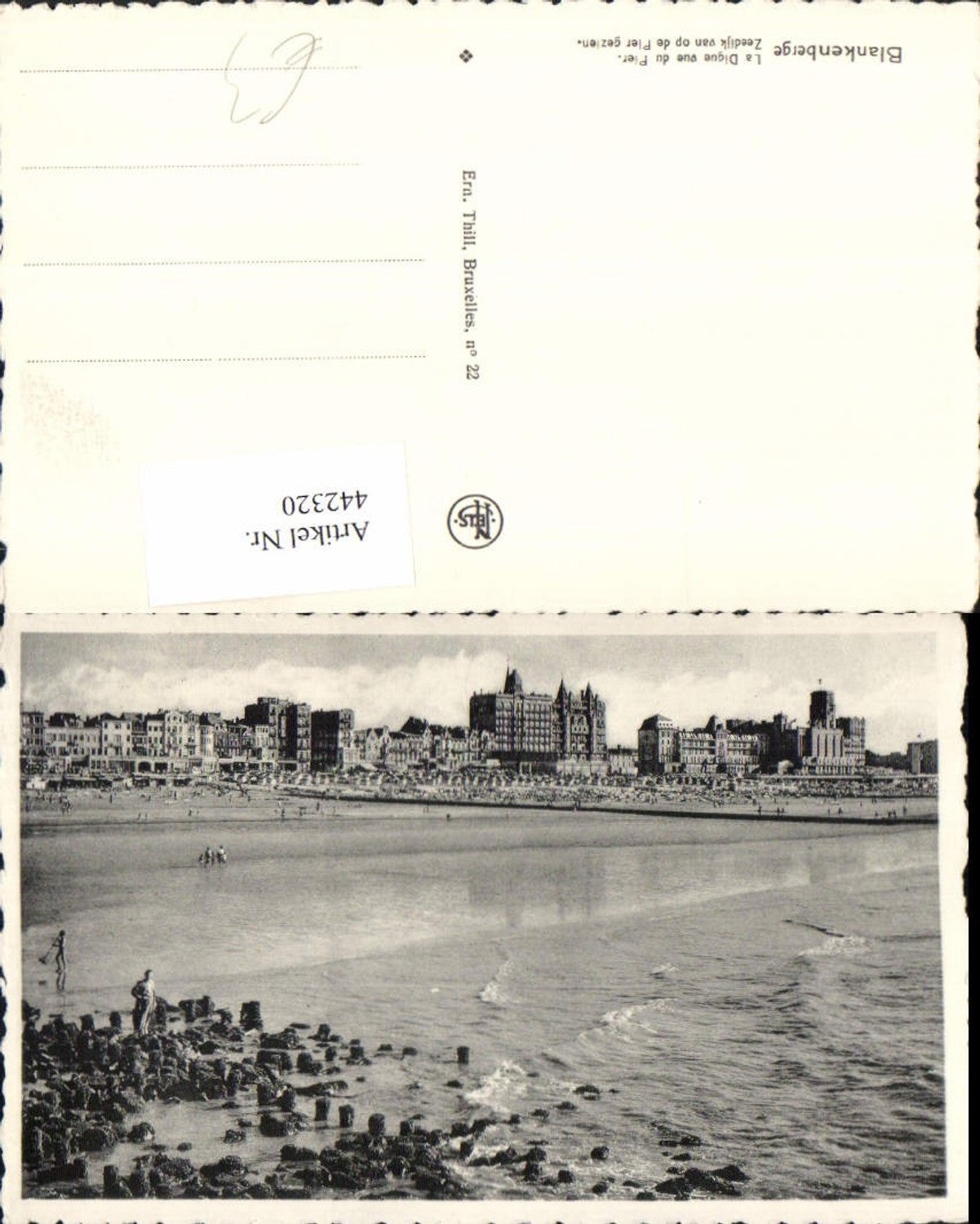 442320,Belgium Blankenberge Zeedijk van op de Pier gezien Teilansicht Strand