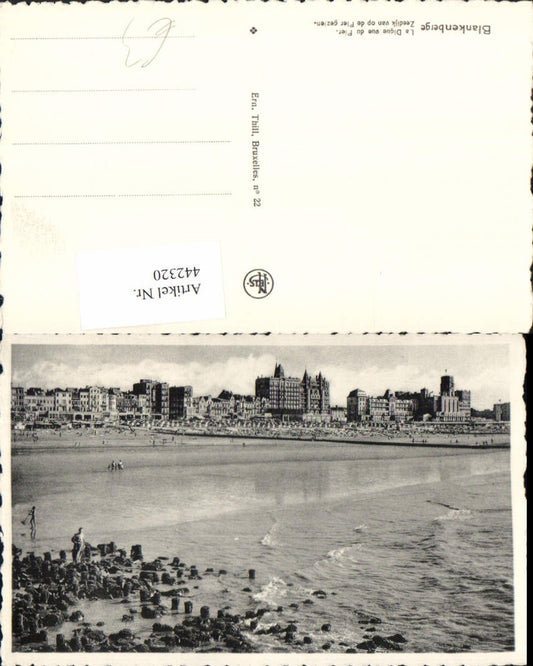 442320,Belgium Blankenberge Zeedijk van op de Pier gezien Teilansicht Strand