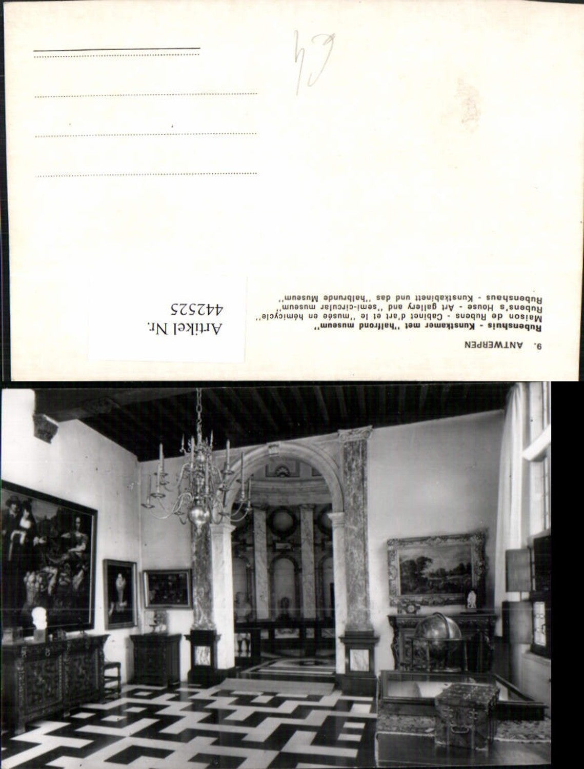 442525,Antwerpen Anvers Rubenshuis Kunstkamer met halfrond museum Innenansicht