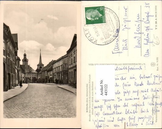 443122, Kölleda street view with view of the town hall pub VEB