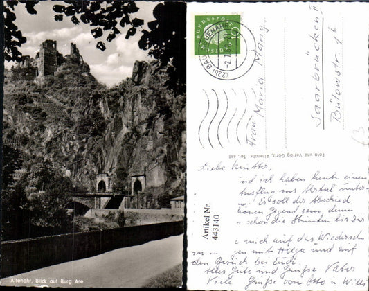 443140,Altenahr Blick auf Burg Are Ruine Tunneln