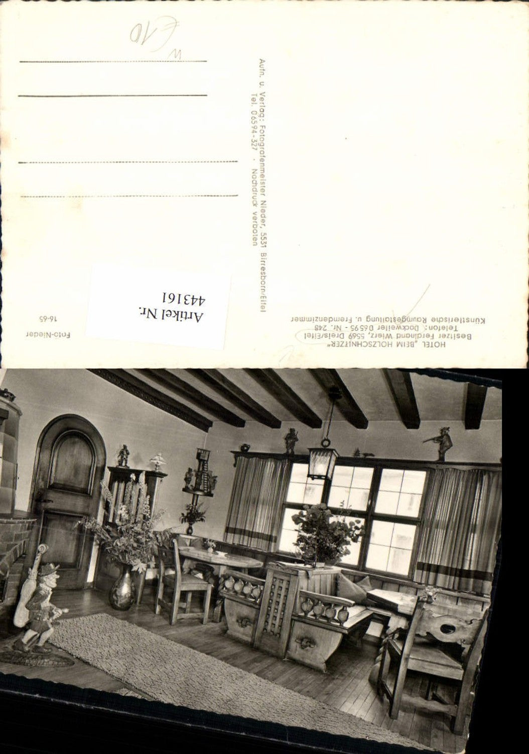 443161,Dreis in d. Eifel b. Dockweiler Hotel beim Holzschnitzer Innenansicht