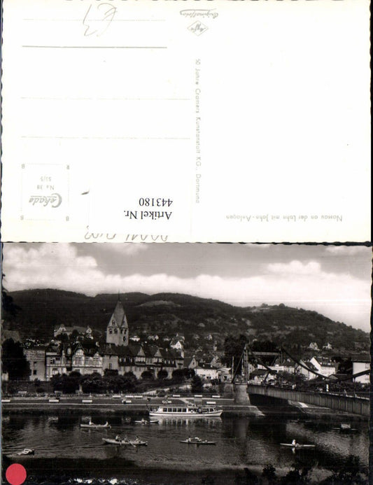 443180,Nassau an d. Lahn Teilansicht m. Jahn-Anlagen Brücke