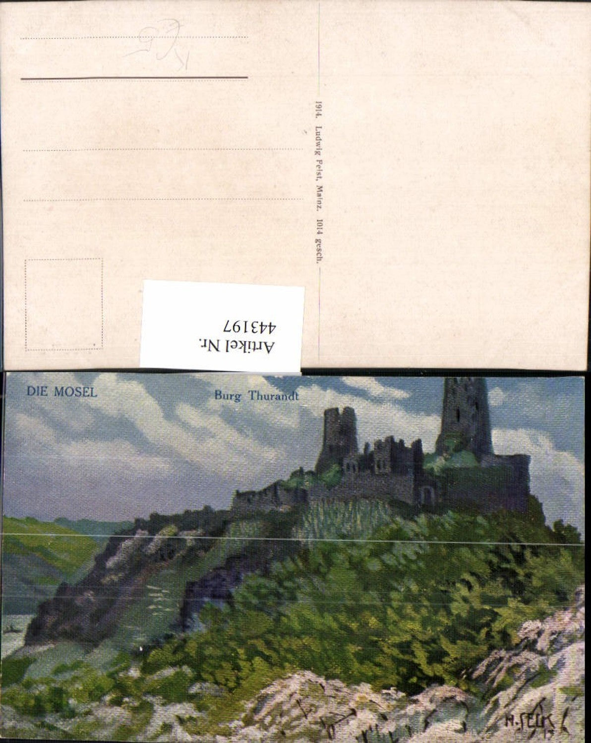 443197,Künstler AK H. Seck Burg Thurandt Thurant an d. Mosel