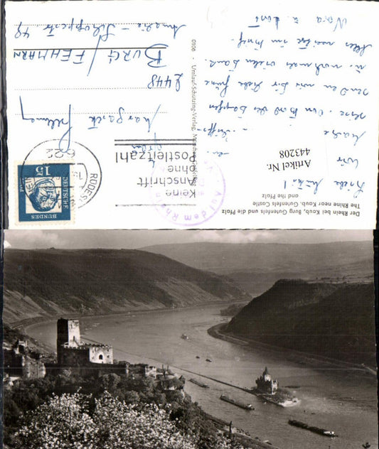 443208,Burg Gutenfels u. Pfalz b. Kaub am Rhein