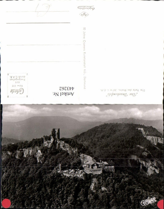 443262,Burg Ruine Drachenfels b. Königswinter Fliegeraufnahme