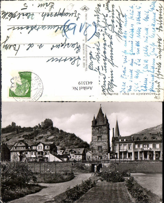 443319,Bacharach am Rhein Rheinanlagen Brücke Turm
