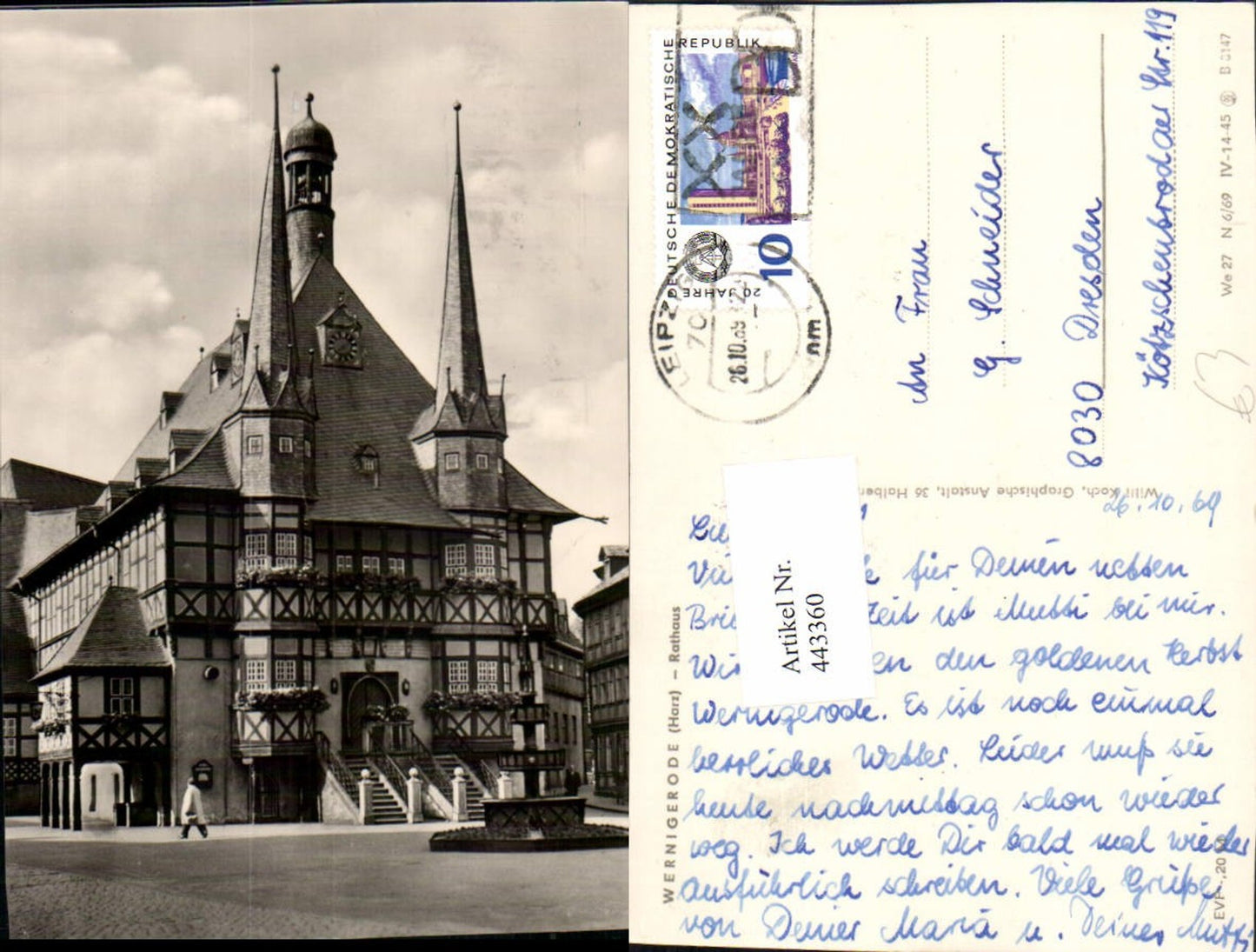 443360,Wernigerode im Harz Rathaus Gebäude Brunnen