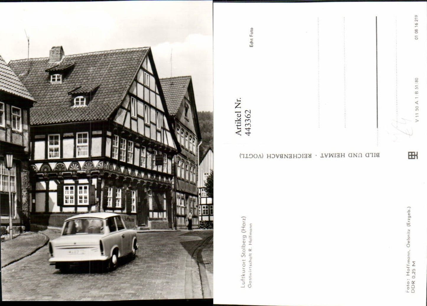 443362,Stolberg im Harz Gastwirtschaft R. Hoffmann Trabi Trabant pub VEB