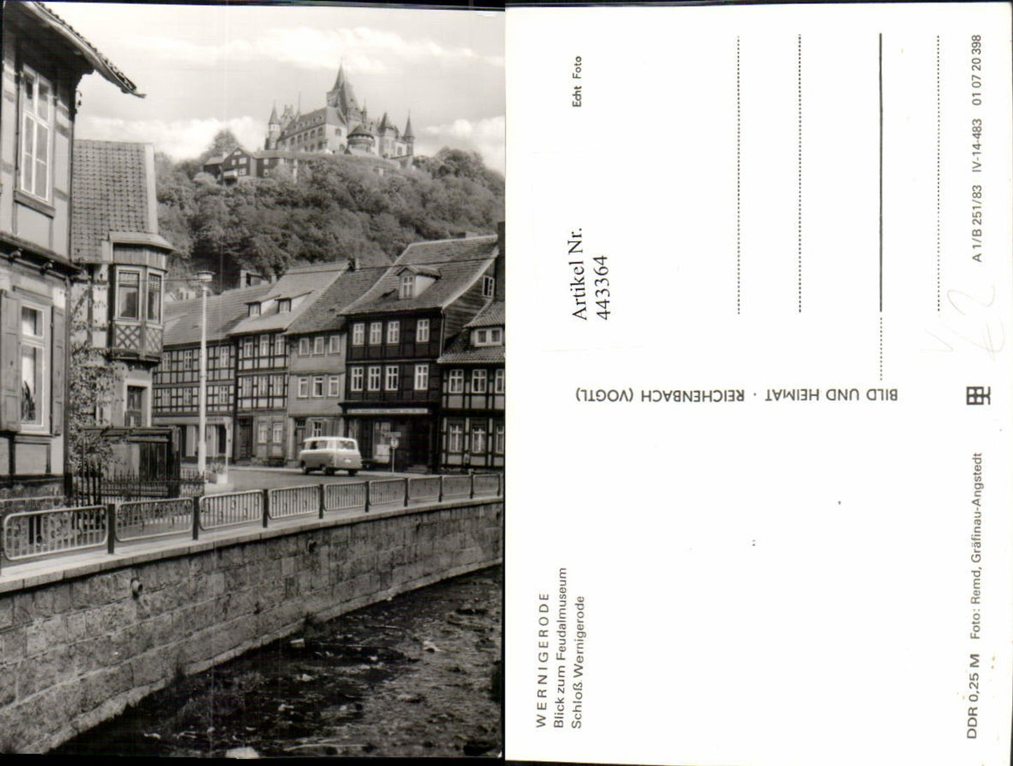 443364,Wernigerode Blick zum Feudalmuseum Schloss pub VEB