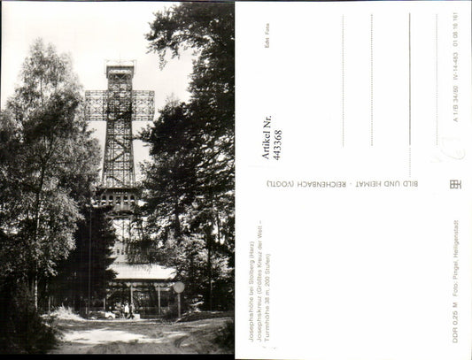 443368,Stolberg im Harz Josephshöhe Josephskreuz Turm pub VEB