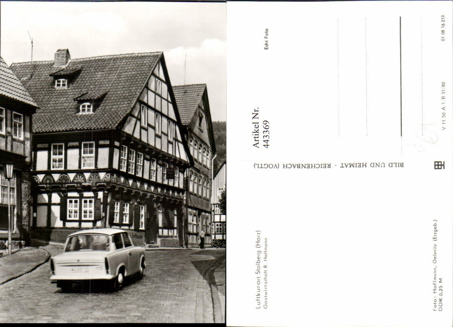 443369,Stolberg im Harz Gastwirtschaft R. Hoffmann Trabi pub VEB