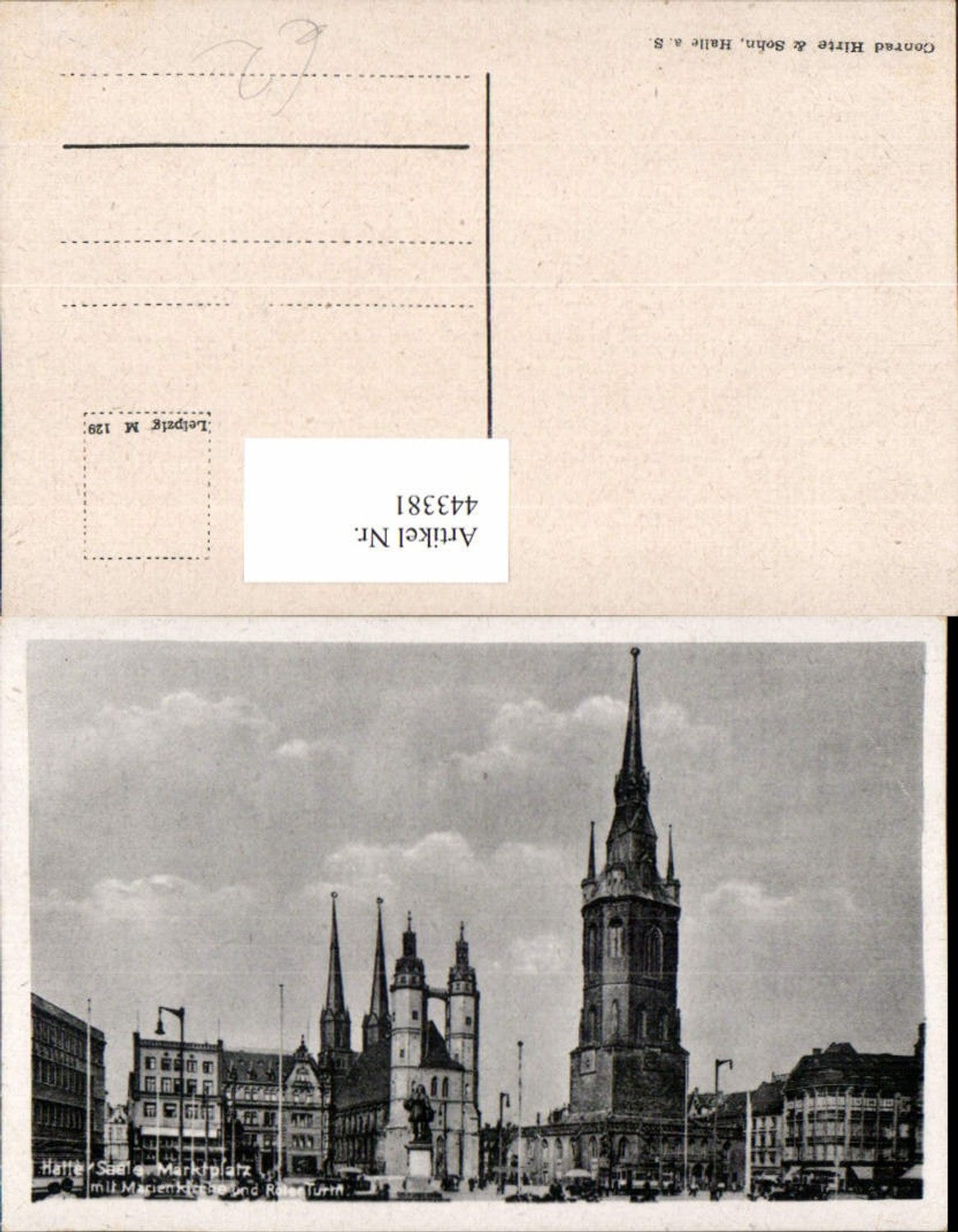 443381,Halle an d. Saale Marktplatz Marienkirche Kirche u. Roter Turm