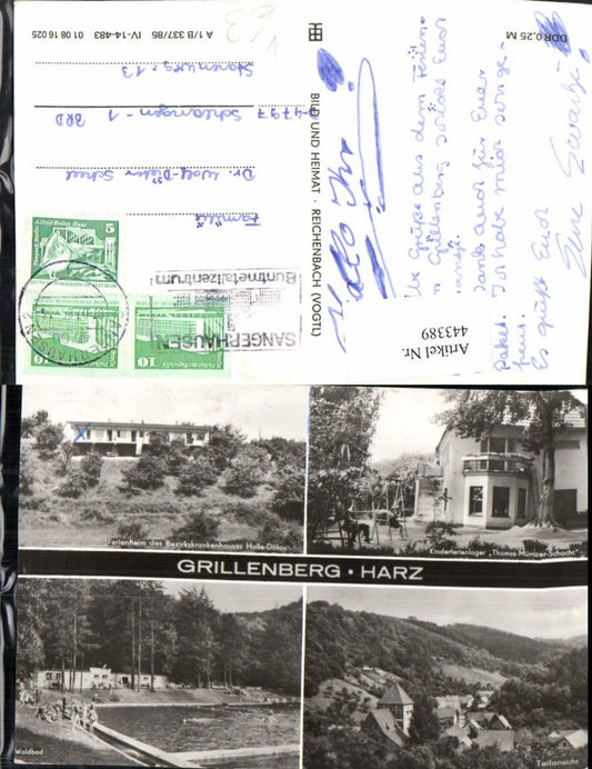 443389,Grillenberg im Harz Teilansicht Waldbad Ferienheim Mehrbildkarte pub VEB