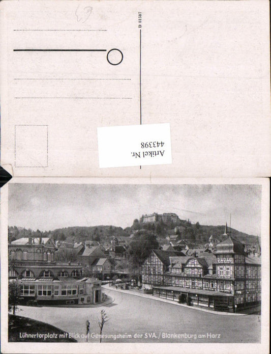 443398,Blankenburg am Harz Lühnertorplatz m. Blick auf Genesungsheim Schloss