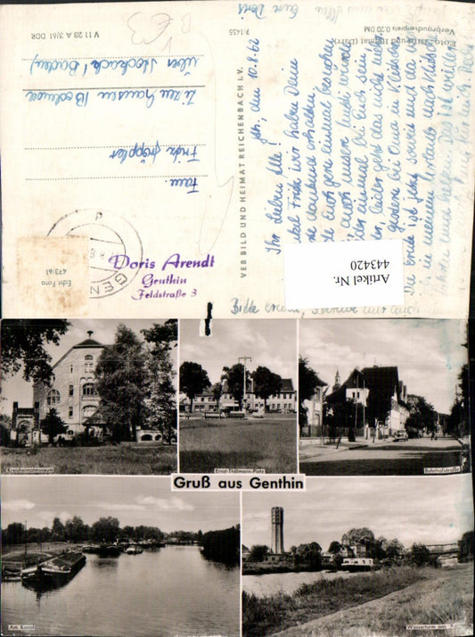 443420,Genthin Kanal Museum Bahnhofstraße Wasserturm Mehrbildkarte pub VEB