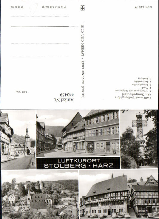443459,Stolberg im Harz Teilansicht Rathaus Markt Mehrbildkarte pub VEB