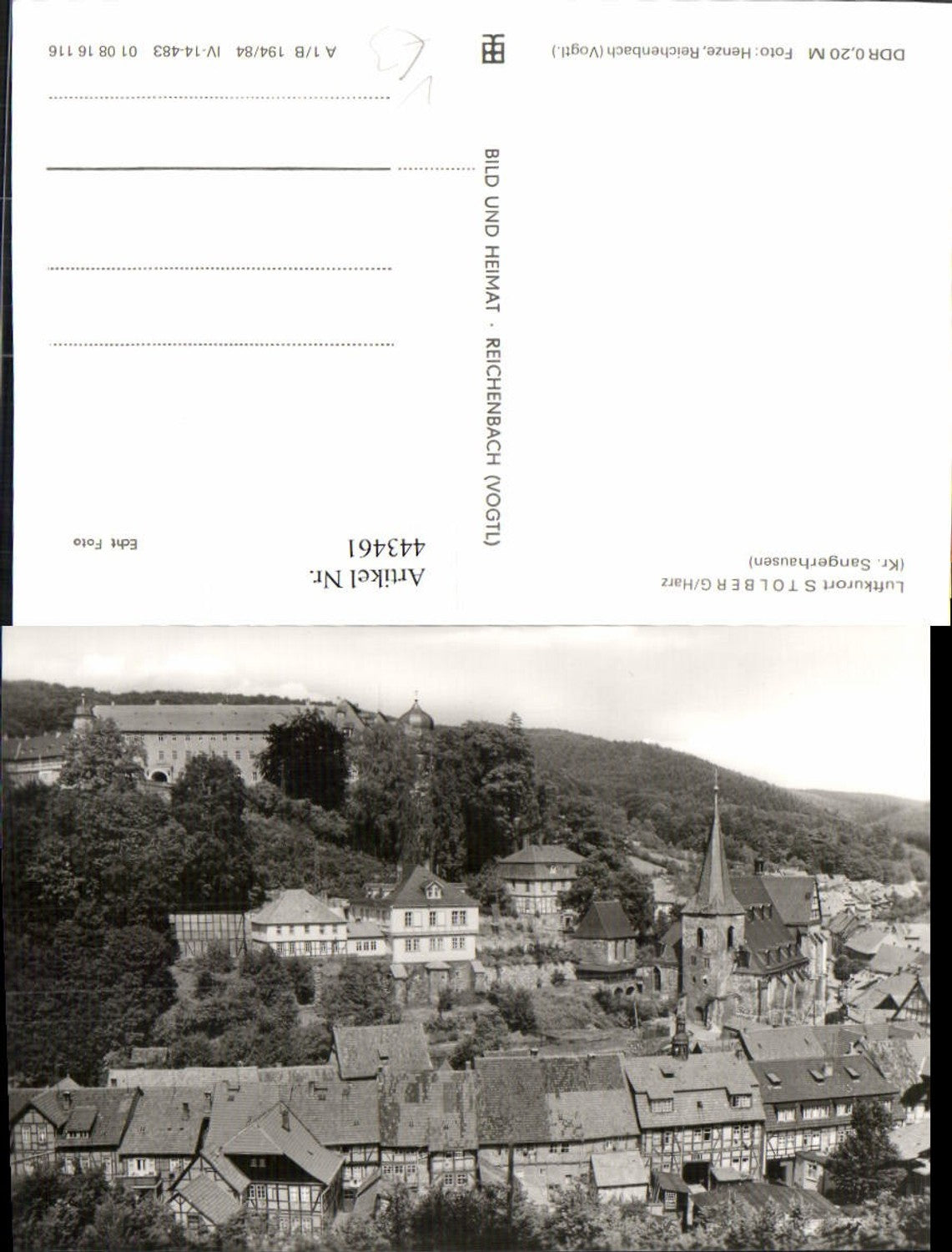 443461,Stolberg im Harz Teilansicht Kirche Schloss pub VEB