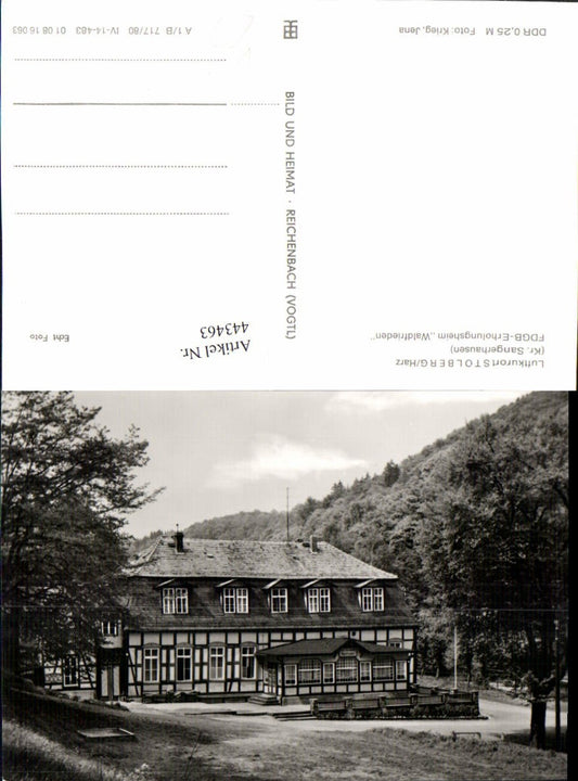 443463,Stolberg im Harz Erholungsheim Waldfrieden pub VEB