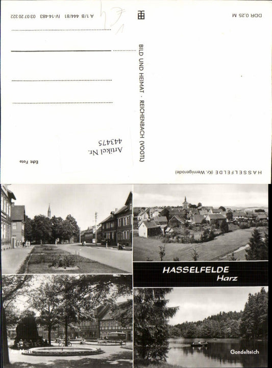 443475,Hasselfelde Totale Markt Gondelteich Mehrbildkarte pub VEB