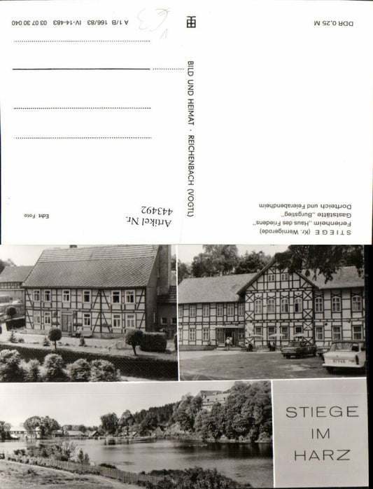 443492,Stiege im Harz Ferienheim Gaststätte Burgstieg Mehrbildkarte pub VEB