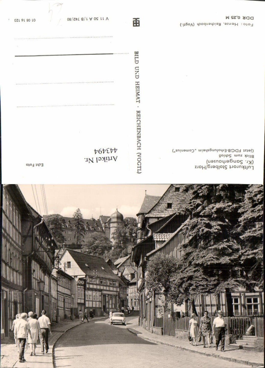 443494,Stolberg im Harz Blick zum Schloss Straßenansicht pub VEB