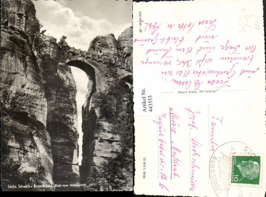 443553,Sächsische Schweiz Basteibrücke vom Wehlgrund b. Rathen