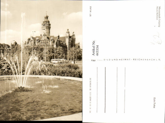 443554,Leipzig Rathaus Gebäude Brunnen pub VEB