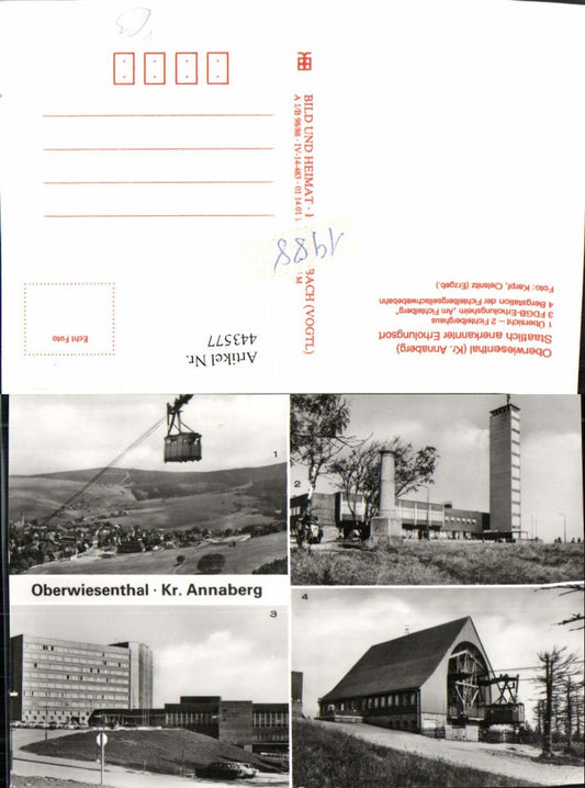 443577,Oberwiesenthal Totale Seilbahn Bergstation Mehrbildkarte pub VEB