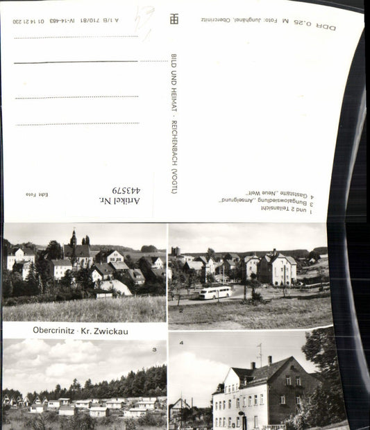 443579,Obercrinitz Teilansicht Bungalows Gaststätte Mehrbildkarte pub VEB