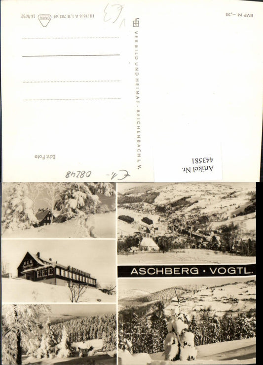 443581,Aschberg im Vogtland b. Klingenthal Totale Winterbilder Mehrbildkarte pub VEB