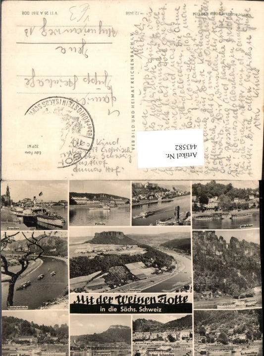443582,Sächsische Schweiz Pillnitz Pirna Wehlen Bastei Königstein Mehrbildkarte pub VEB